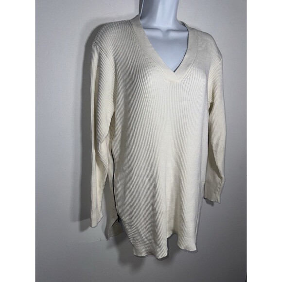 Quince White Organic Cotton Fisherman Side Zip Maternity Nursing Sweater Medium - Picture 2 of 9